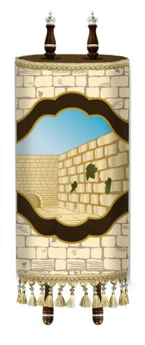Torah scroll coat Western Wall application and three-dimensional Western Wall