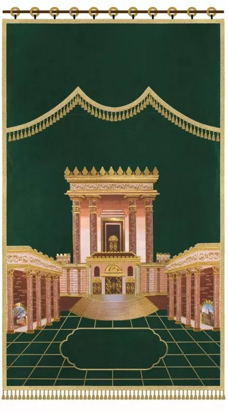⁦פרוכת בית מקדש רקמה מלאה / P127⁩ – תמונה ⁦11⁩