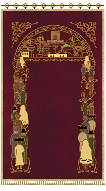 ⁦פרוכת שלושת רגלים עליה לרגל⁩ – תמונה ⁦5⁩