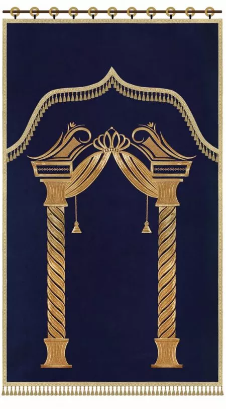 ⁦פרוכת שער פסים מעוטר / P139⁩ – תמונה ⁦17⁩