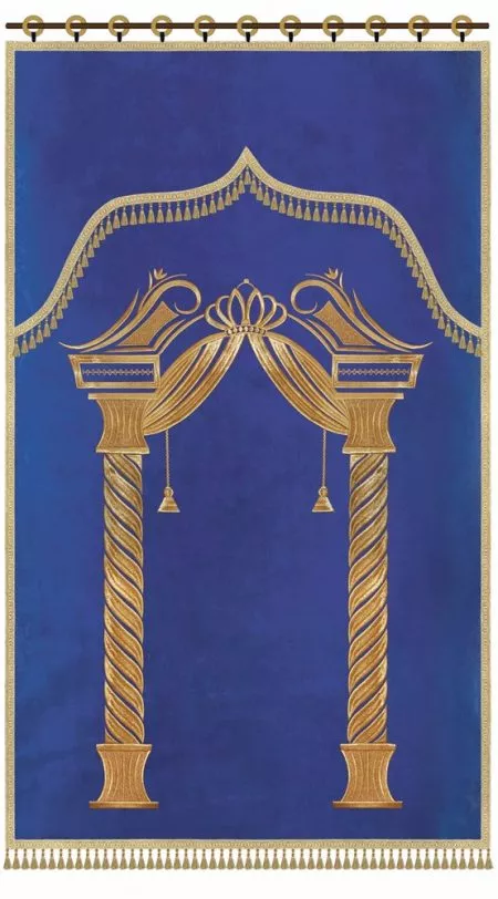 ⁦פרוכת שער פסים מעוטר / P139⁩ – תמונה ⁦18⁩