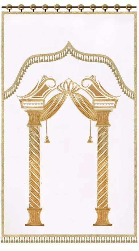 ⁦פרוכת שער פסים מעוטר / P139⁩ – תמונה ⁦19⁩