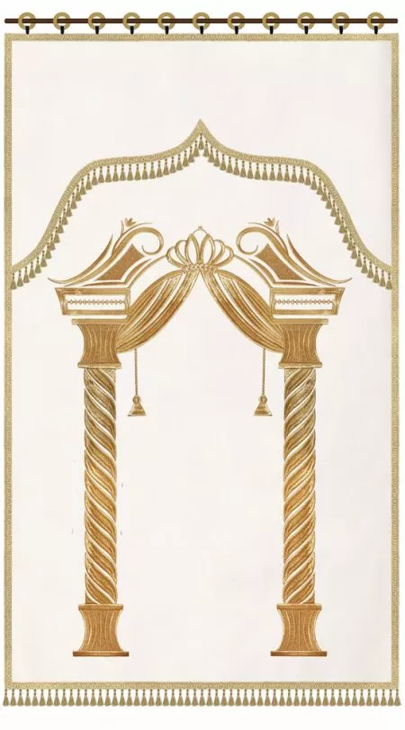 ⁦פרוכת שער פסים מעוטר / P139⁩ – תמונה ⁦21⁩