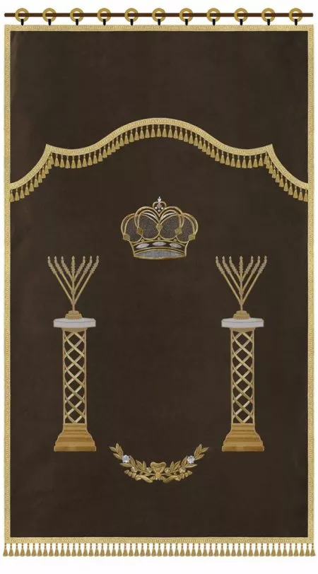 ⁦פרוכת סטנדרט עמודי מנורות חב"ד / P173⁩ – תמונה ⁦9⁩