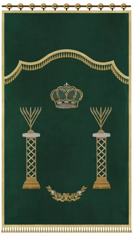 ⁦פרוכת סטנדרט עמודי מנורות חב"ד / P173⁩ – תמונה ⁦10⁩