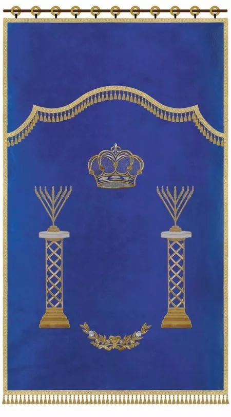 ⁦פרוכת סטנדרט עמודי מנורות חב"ד / P173⁩ – תמונה ⁦11⁩