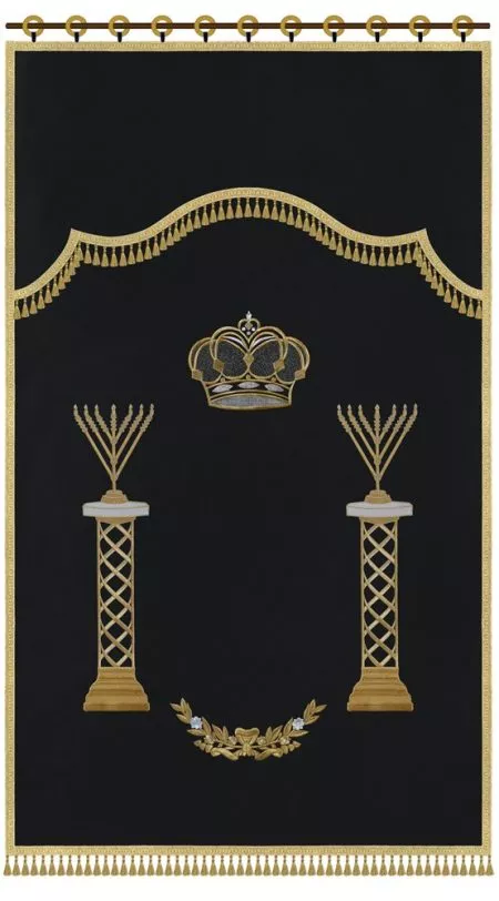 ⁦פרוכת סטנדרט עמודי מנורות חב"ד / P173⁩ – תמונה ⁦12⁩