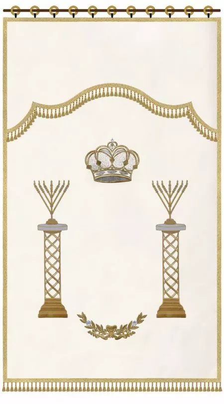 ⁦פרוכת סטנדרט עמודי מנורות חב"ד / P173⁩ – תמונה ⁦13⁩