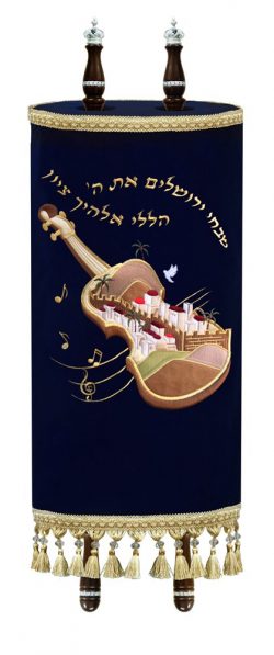 Torah Mantle jerusalem Violin Shabechi Yerushalayim