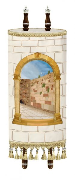 Torah Mantle Western Wall Window Three dimensions On embossed stones