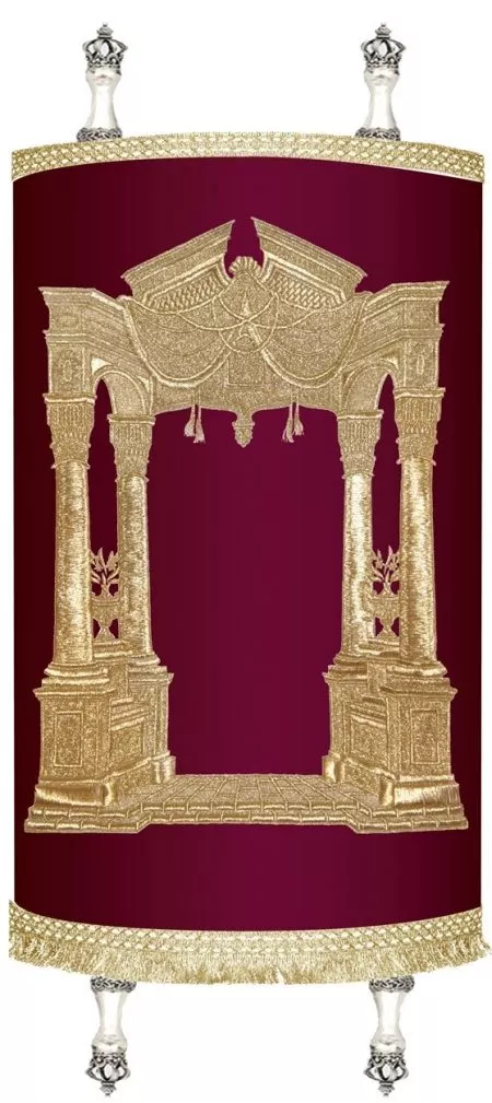 Torah Mantle Vilna Gate full embroidery Three dimensional / T89 - Image 2