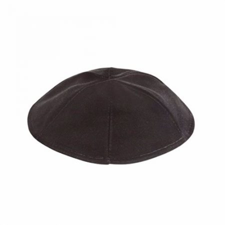 Black shiny velvet Kippah 6 parts without trim In Half high shape