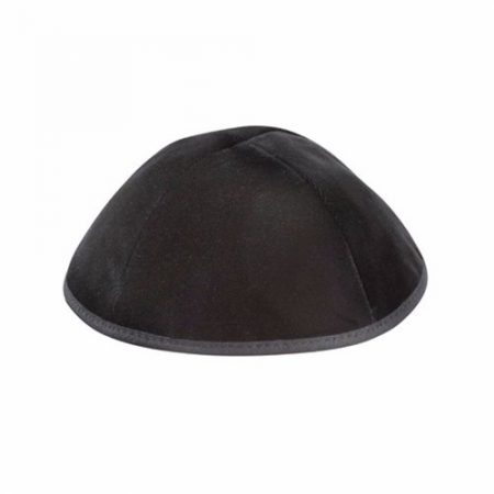 Black velvet Kippah 4 parts with a trim In high shape