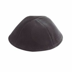 Black velvet Kippah 4 parts without trim In high shape