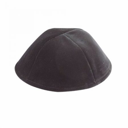 Black velvet Kippah 4 parts without trim In high shape