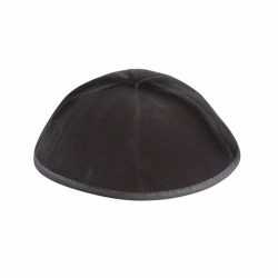 Black velvet Kippah 6 parts with a trim In Half high shape