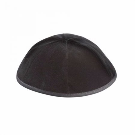 Black velvet Kippah 6 parts with a trim In Half high shape