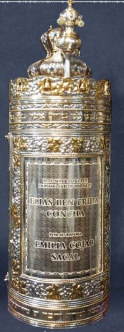 Sephardic Torah case Custom made Dedication brilliant silver