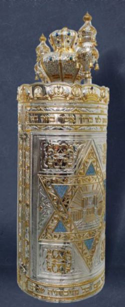Torah scroll case Magen david brilliant silver