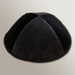 Velvet kippah grey and black