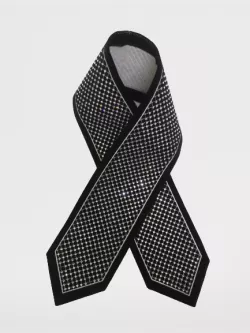 Tallit's atarah black velvet with round Swarovski stones 1