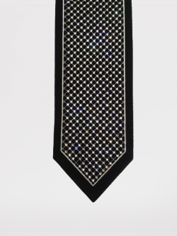 Tallit's atarah black velvet with round Swarovski stones