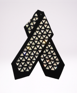 Swarovski atarah for tallit black velvet with triangular stones