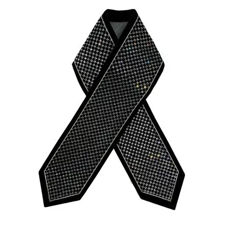 Atarah for Tallit on black velvet with small round Swarovski stones - Image 3