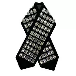 Atarah for Tallit with Special rectangular Swarovski stones on black velvet