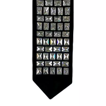 Atarah for Tallit with rectangular Swarovski stones on black velvet - Image 2