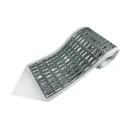 Atarah for Tallit with transparent rectangular Crystal on natural wool
