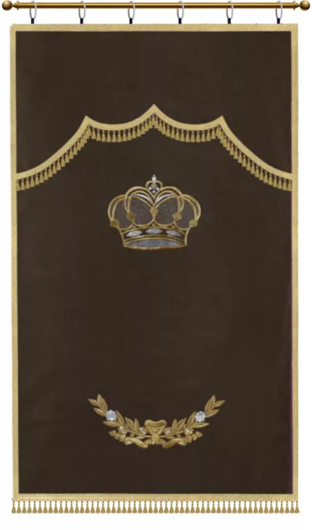 Parochet Crown and Wreath brown