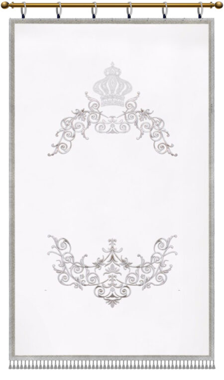 Parochet Decor Crown white silver