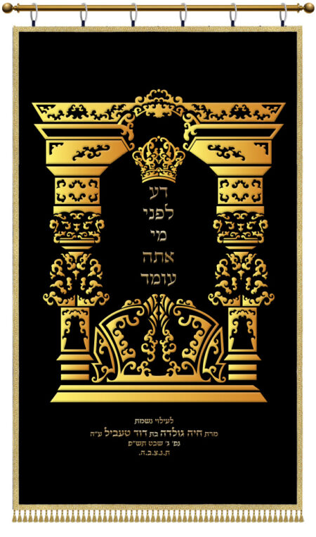 Parochet Eliyahu's Gate no kap gold black