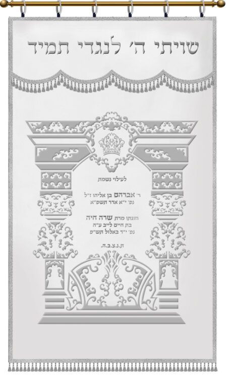 Parochet Eliyahu's Gate white silver