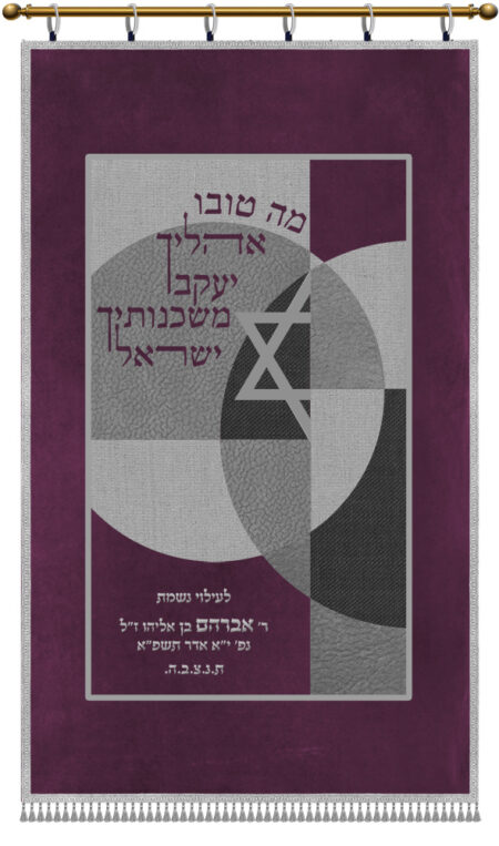 Parochet Geometric Magen David purple grey