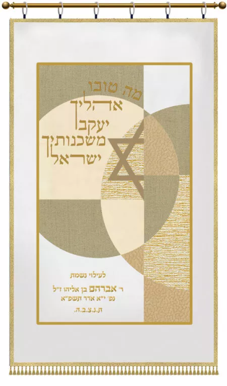 Parochet Geometric Magen David white gold