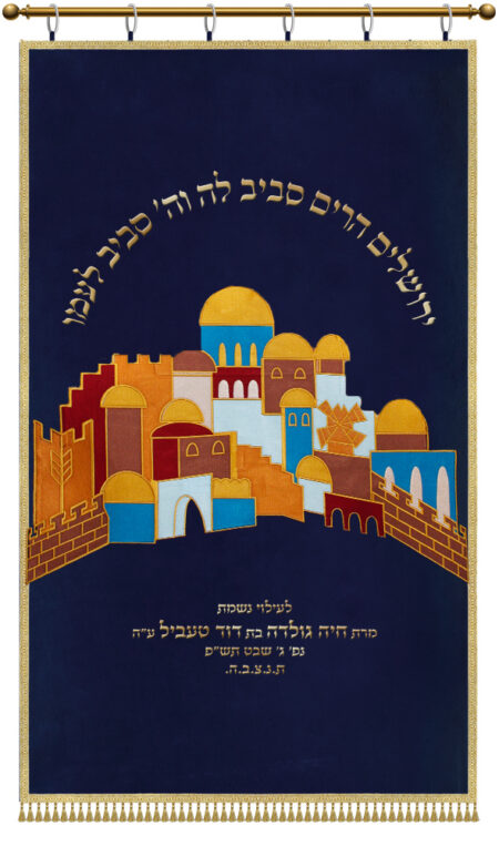 Parochet Jerusalem Sun no sun navy