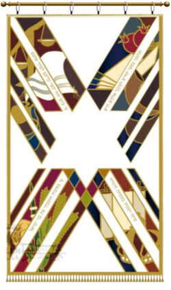 Parochet Stained Glass Modern Holiday Star of David