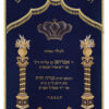 Parochet Yeshiva stands blue gold