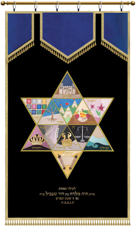 Parochet Magen David Tribes duo colors black