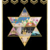 Parochet Magen David Tribes kapp black pasuk