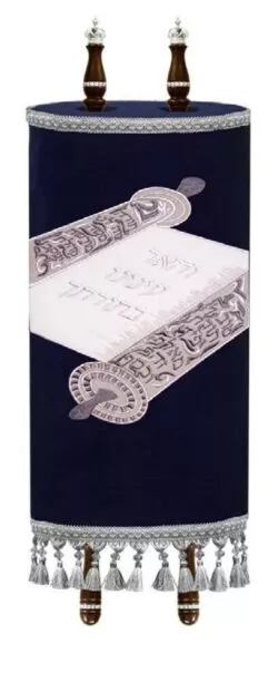 Torah Mantle highlight our eyes Torah scroll open
