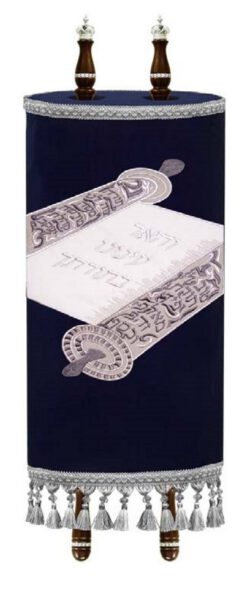 Torah Mantle highlight our eyes Torah scroll open