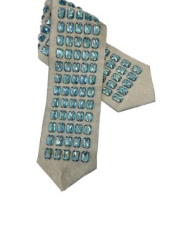 Atarah for Tallit made on real Fur with square Swarovski stones